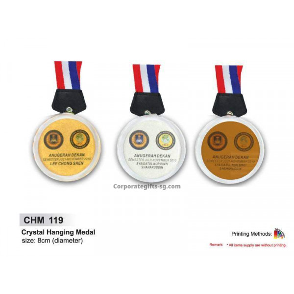 CHM 119 Crystal Hanging Medal